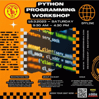 Python Programming Workshop 2023 Python Workshop Poster